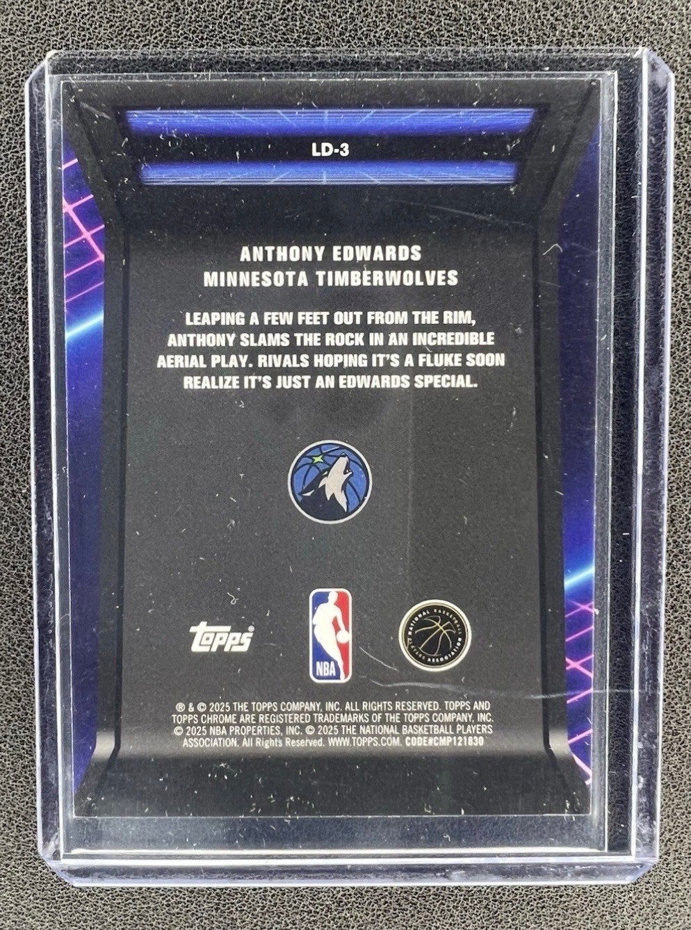 2025-26 Topps Chrome Anthony Edwards Purple Refractor Geometric /75 PSA 10 RC  view 6