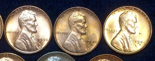 1940-PDS CHOICE BU - LINCOLN WHEAT CENTS - SOLID COINS - NICE DETAILS - SEE PICS