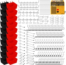 ELEAD 297 Piece Pegboard Hooks Kit, Peg Board Organizer Accessories with Bins fo