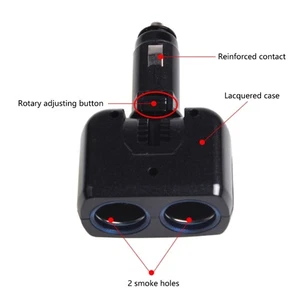 Compact 2-Port Vehicle Power Adapter 12V/24V Vehicles Compatible Car Charger