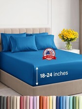 Juego De S banas Queen Size Azul Para Cama Sabanas Hotel 4 Piezas En Oferta Set
