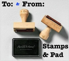 Hearth Hand Magnolia Address Stamp 3PC SET To From Line Black Inkpad Wood Rubber