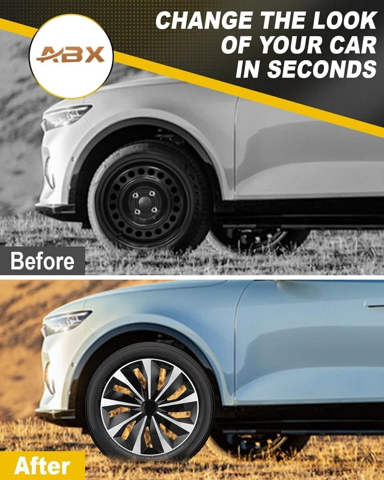 16" Inch Wheel Covers Snap On Full Hub Caps Fit for R16 Tire & Steel Rim 4pcs Foto 4 de 4