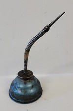 Vintage 1960'S Eagle Metallic Blue Oil Can Oiler Made In USA Long Flex Spout