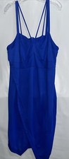 Torrid Blue Dress Size 18 Premium Ponte Asymmetrical Strappy Bodycon Stretchy