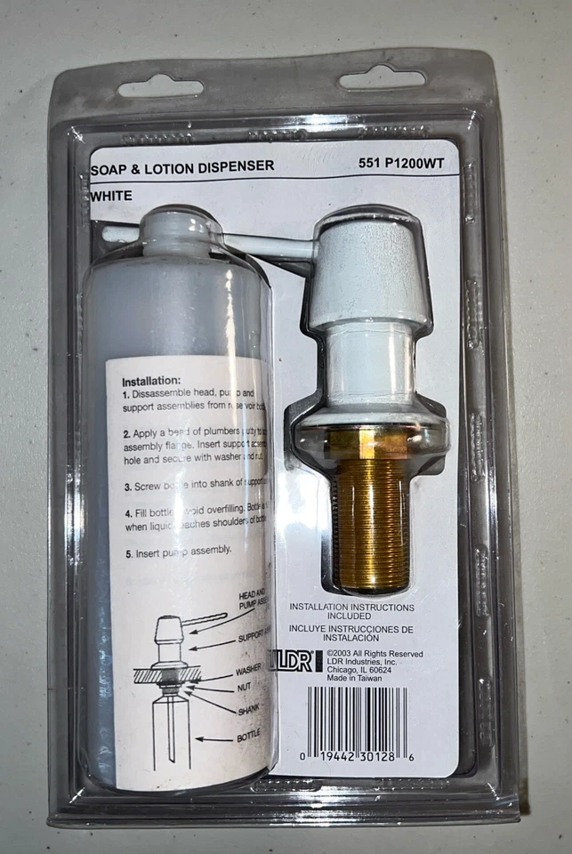 Kitchen Complements White Soap & Lotion Dispenser 551 P1200WT - Image 2 of 4