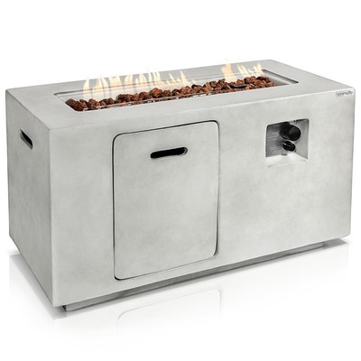 SereneLife ETL Certified Square Propane Gas Fire Pit Table 50,000 BTU w/ Cover