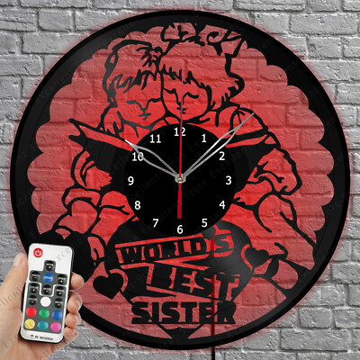 LED Vinyl Clock Best sister LED Light Vinyl Record Wall Clock Home Decor 1433