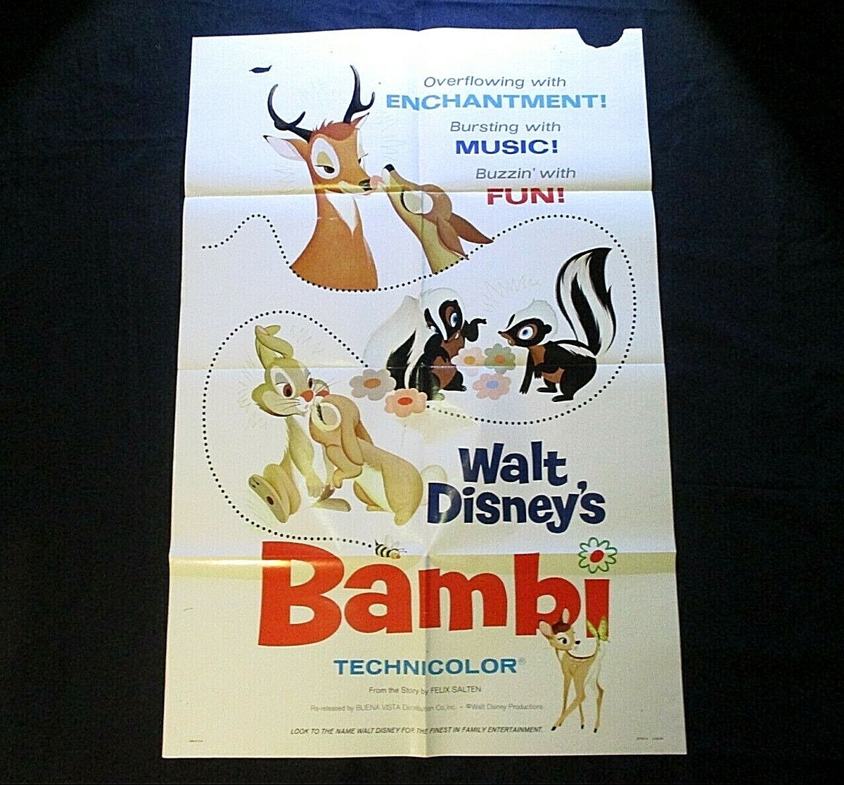 Bambi, Movie Poster Disney (1966) Original Re-Release Bambi Style
