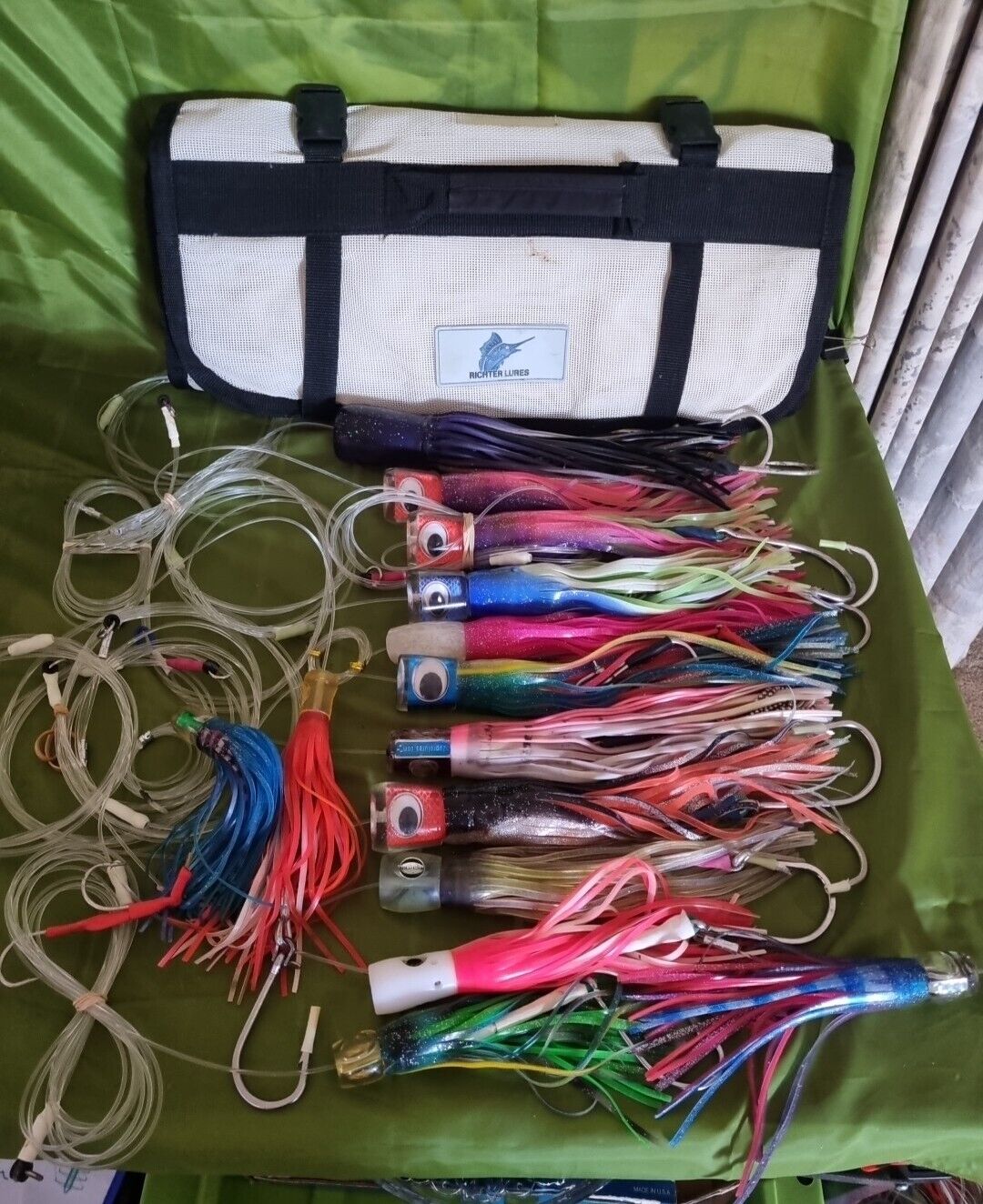 Game Fishing Lures. Bundle Of 14 Various Sizes and a 6 Pocket Carry Case 