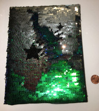 purple green silver black sequin Notebook Journal diary paper blank book 8x6