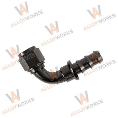 10AN 7/8-14UNF 90 Degree Push Lock Hose Fitting End Aluminum