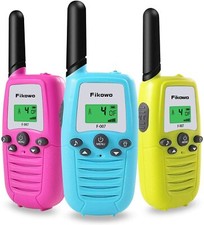 Fikowo Walkie Talkies for Kids 3-Pack, 22 Channels 2 Way Radio 3 Miles LongRange