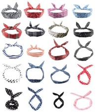 New Wired Paisley Wire Headband Retro Polka Dot Tartan Scarf Summer Fashion B3