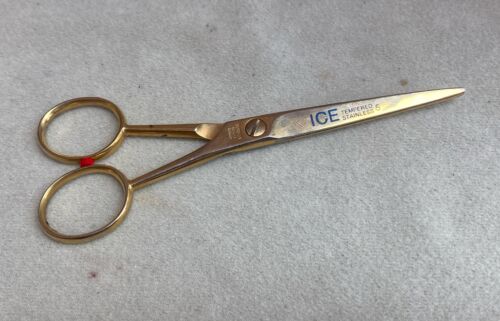 Vintage Barber Scissors 5” Burmax GOLD #121 Solingen Germany ESTATE FIND - Picture 1 of 9