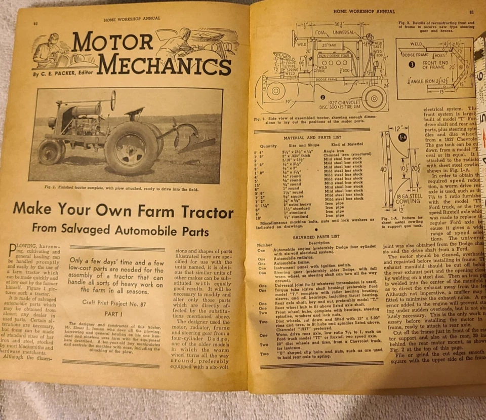 Home Workshop Annual 1941 Science & Mechanics 33 Useful Things To Build READ - Image 2 of 4