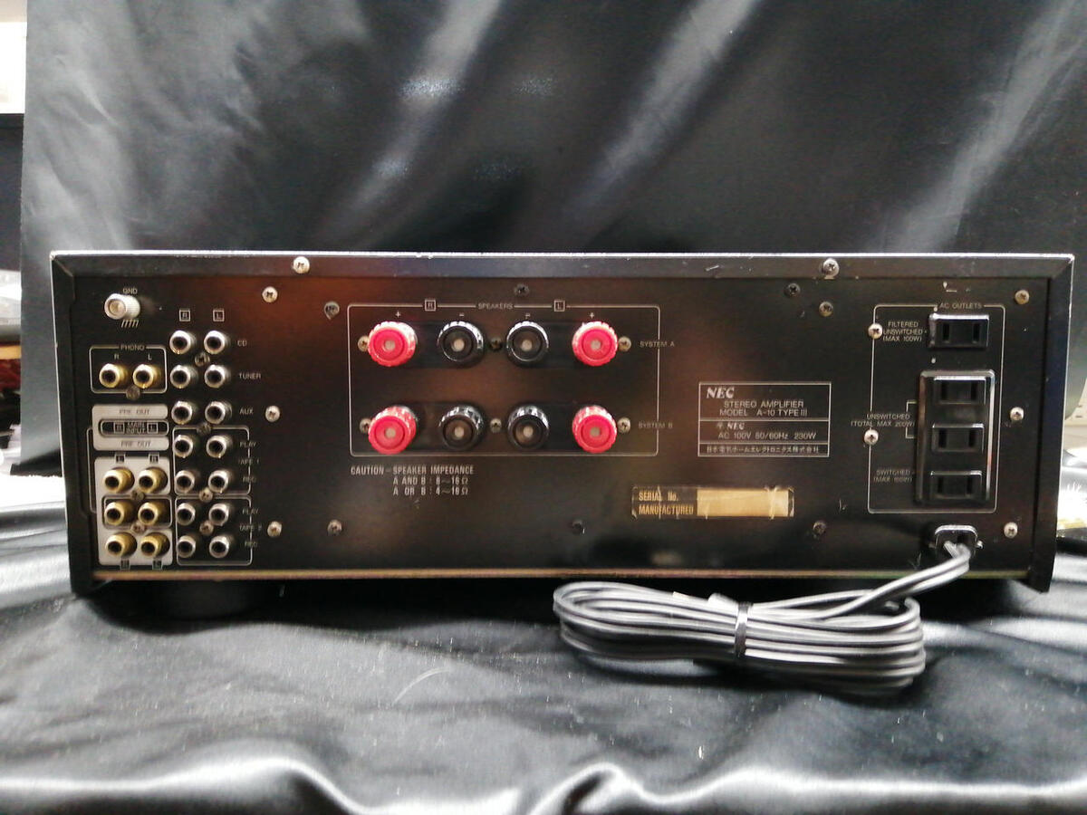NEC A-10 TYPE Ⅲ | Stereo Integrated Amplifier Manual Pre NEC A-10 TYPE Ⅲ | Stereo Integrated Amplifier Manual Pre