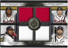 2020 Topps Museum Collection ACUNA JR FREEMAN ALBIES SWANSON Quad Relic Gold /25