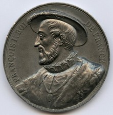 France King Francis I 1836 Tin Medal by Caque 51mm 60gr !!!