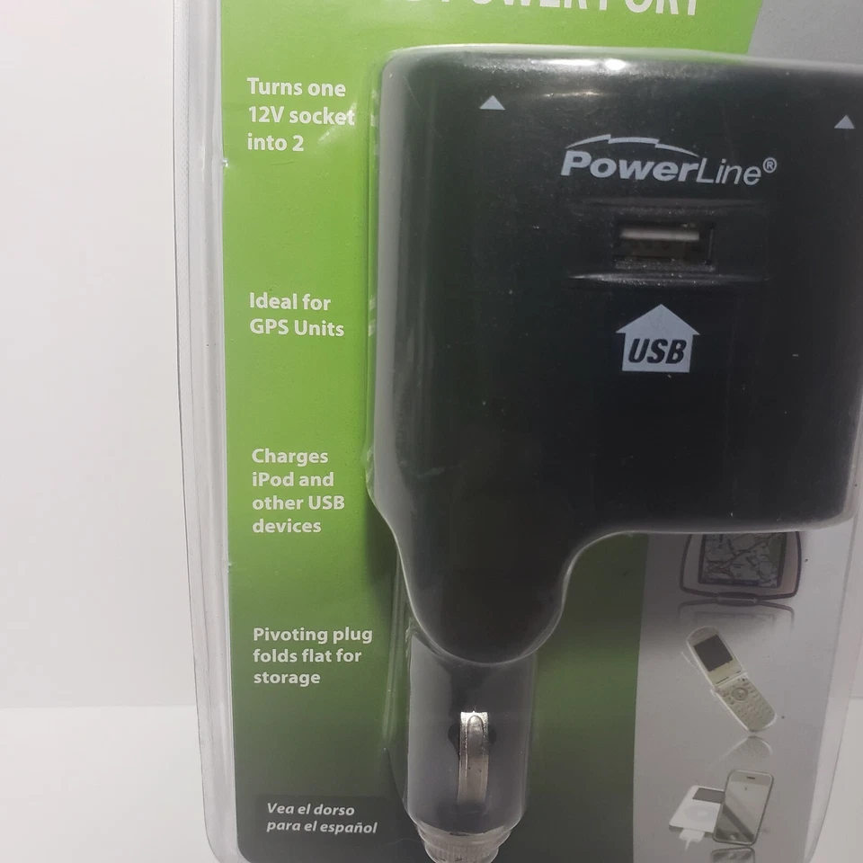 Dual Auto Socket 12V Splitter With USB Power Port By Power Line New Sealed - Image 3 of 4