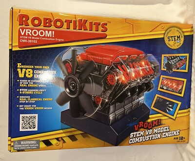 New OWI Inc Robotics Vroom! V8 Model Combustion Engine Educational STEM Science