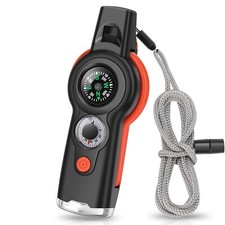 7-in-1 Emergency Survival Function Whistle, Outdoor Multifunctional Tool Safe...