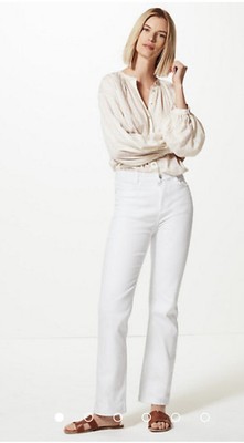 UNA STRAIGHT LEG SOFT WHITE JEANS SIZE 
