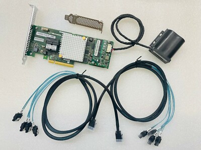 Adaptec ASR-8805 PCI-E 3.0 1GB 12Gb/s RAID Card + 2*SFF-8643 SATA cable +Battery