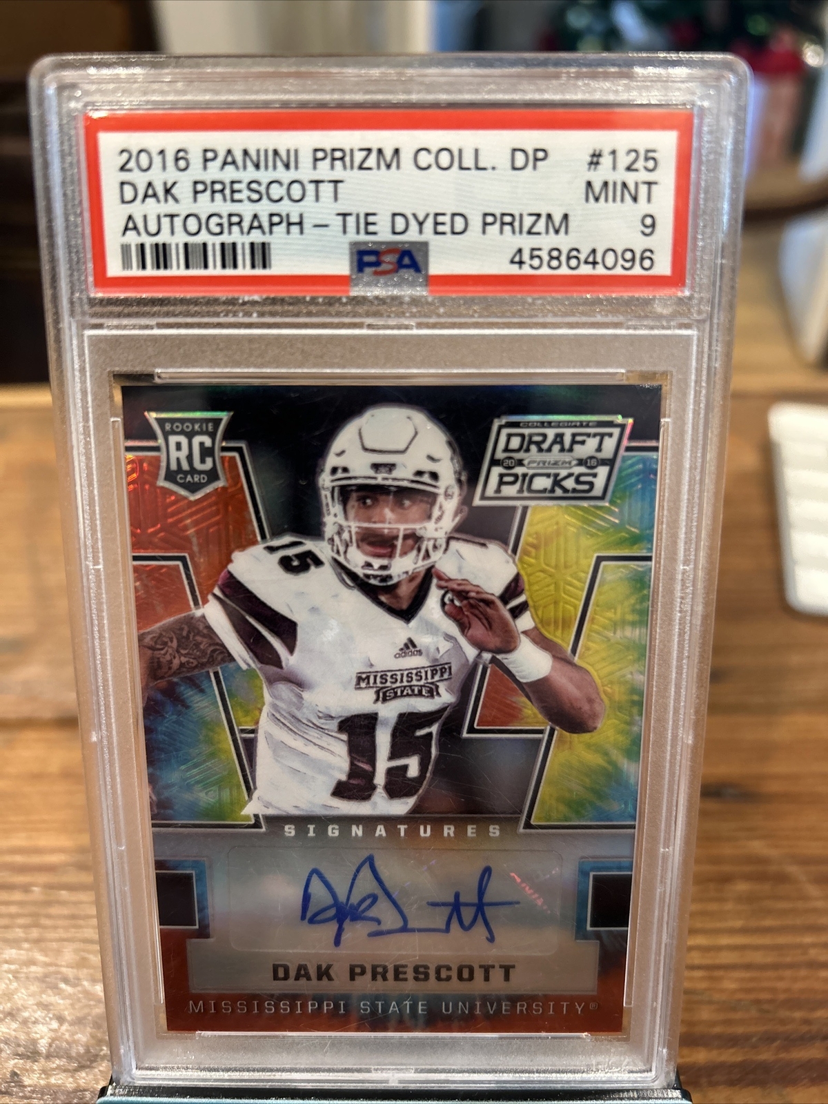 2016 Panini Prizm Collegiate Dak Prescott Tye Dye Auto RC 39/49