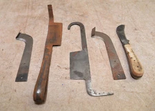 5 antique arborist grafting tool hook knife orchard fruit tree bonsai tool lot