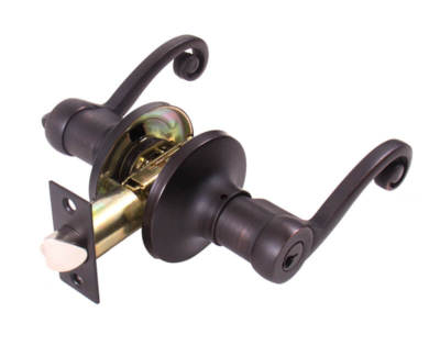 Entry Entrance Oil Rubbed Bronze Lever Handle lock Lockset  Kwikset KeyWay 