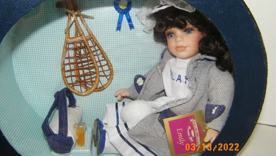 Collectible Memories Genuine Porcelain Doll in Case named Emily VTG - Image 2 of 4