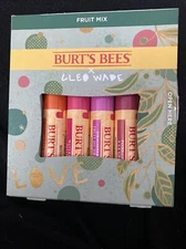 Burt's Bees Beeswax Cleo Wade Fruit Mix Lip Balm Gift Set of 4 Lip Balms 