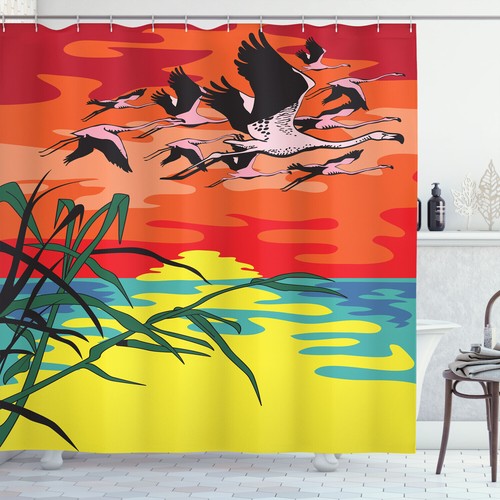 Vogel-Duschvorhang Mit Baum-Motiv – Bunt, Boho-Stil, 178 X 178 Cm, Aus Weichem Polyester – Inkl. Haken Fürs Badezimmer