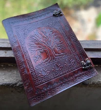 Leather 3 Ring Binder Grimoire Binder Leather Binder Cover Notebook Offic Folde