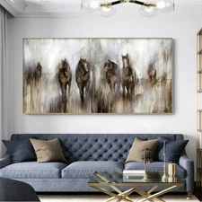 Abstract Animal Running Horses Canvas Painting Wall Mural Canvas Wall Art Print