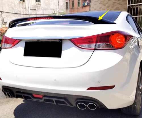Rear With Light Spoiler Wing A For 2011-2016 Hyundai Elantra Sedan Glossy Black