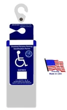 Florida Handicap Placard Holder & Protector. Sturdy Hook- ON & OFF in a Snap.