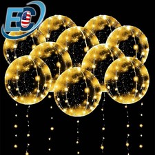 LED Light Up BoBo Balloons 20" Transparent for Festive Wedding Birthday Party
