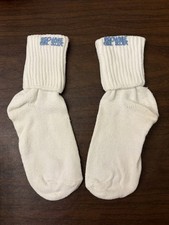 Brownie Girl Scouts Uniform Slouch Socks White & Blue Girls Youth Size