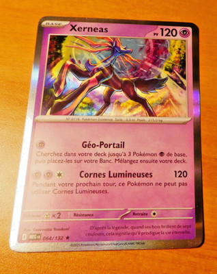 POKEMON MEGA EVOLUTION CARD RARE HOLO KARTE XERNEAS 064/132 MEG ME01 FR NM 2025