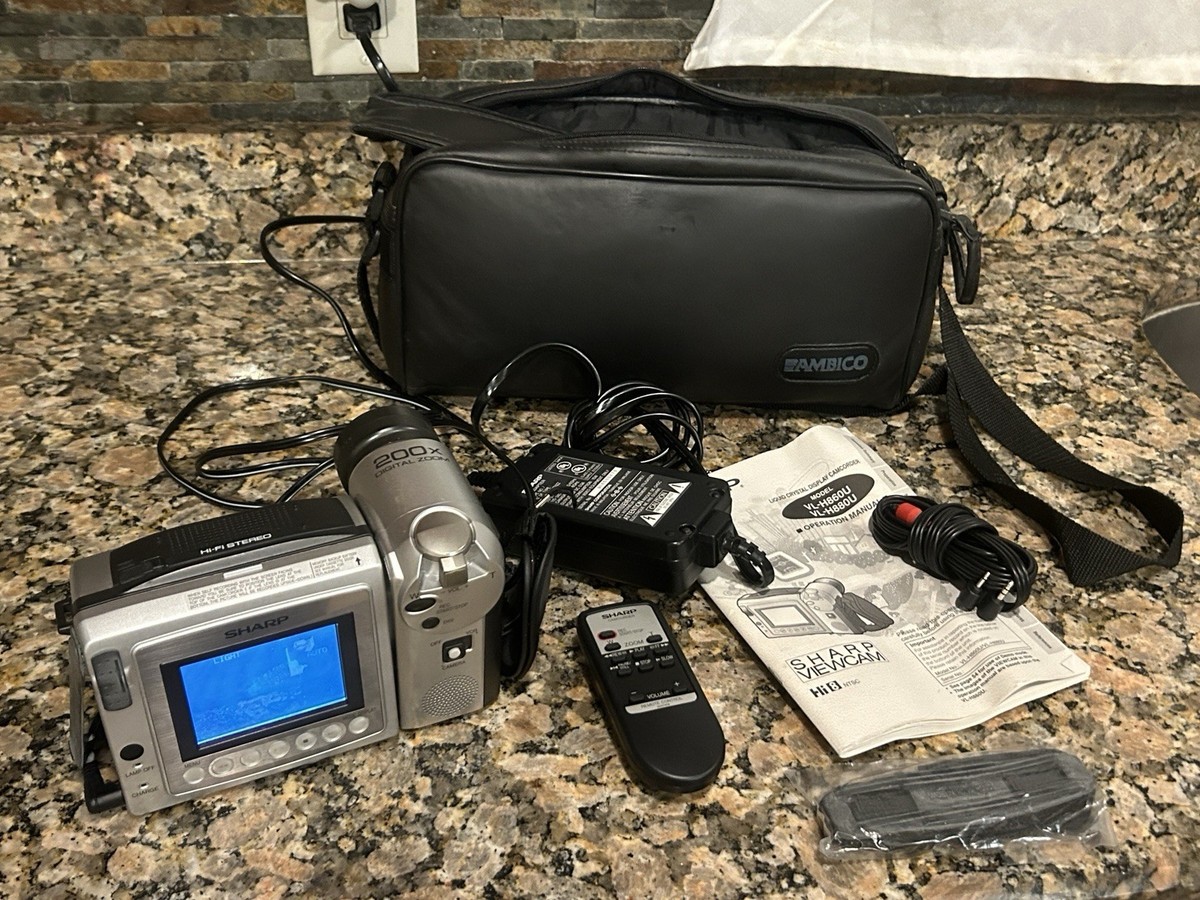 Vintage Sharp Viewcam Camcorder VL-H860U 8mm VCR Camera Video Transfer w  Remote