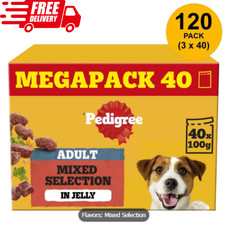 120 Pack Pedigree Adult Wet Dog Food in Jelly – Mixed Selection 100g Pouches for 3.87 per kilo