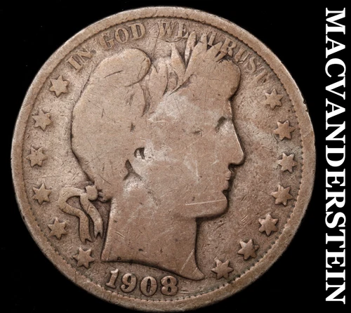1908-O Silver Barber Half Dollar-Scarce Better Date No Reserve #i4595