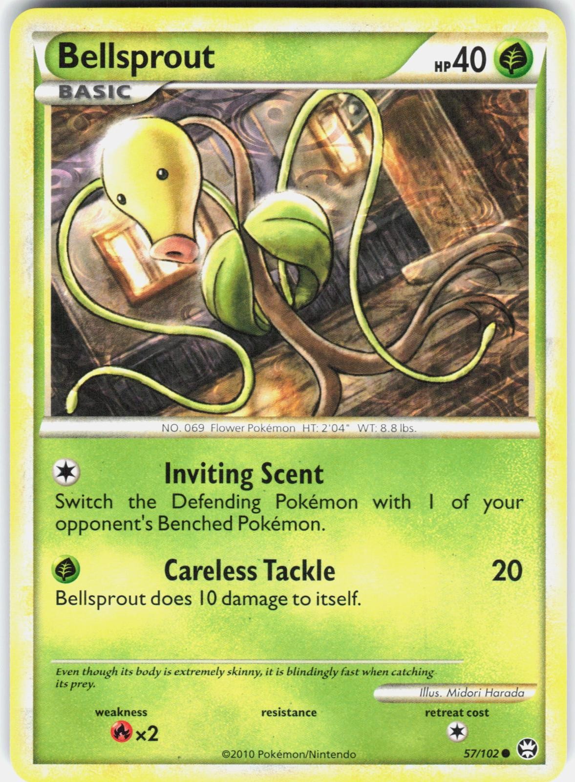Pokemon Bellsprout 57/102 HGSS Triumphant MP