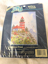 Sunset Jiffy Lighthouse Point Crewel Embroidery Kit Framed Picture 16044