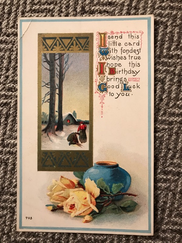 Antique Postcard - I send this little card with fondest wishes….. - free postage