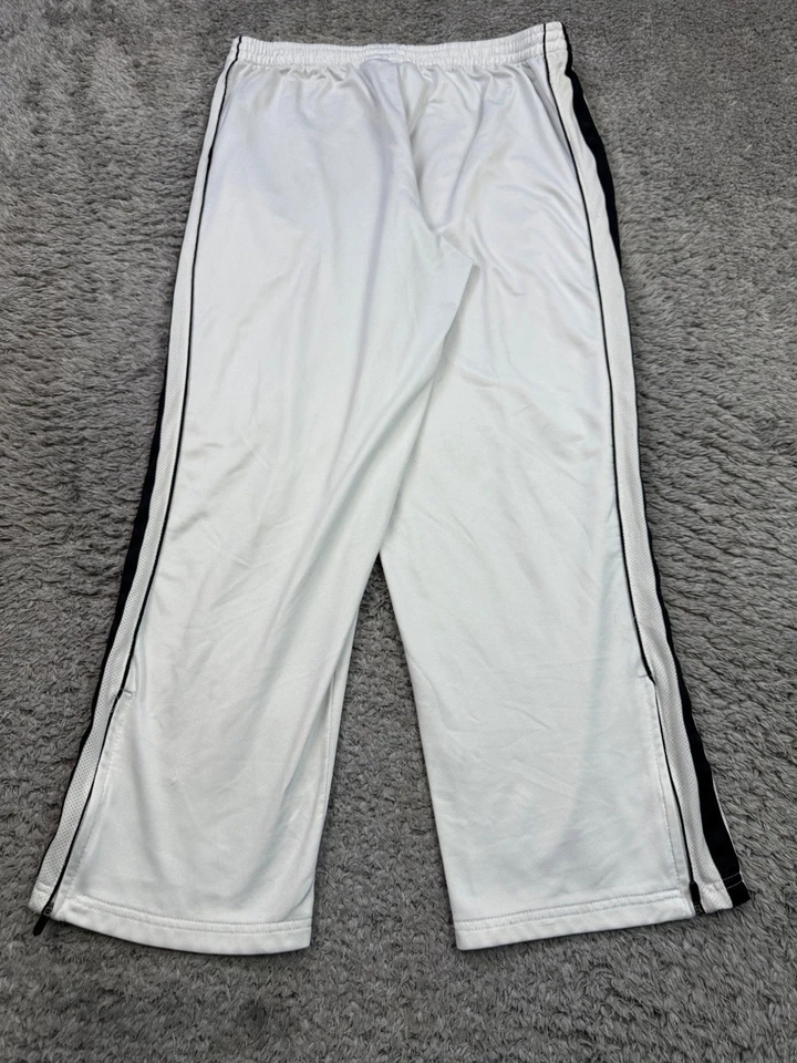 Pantalones de chándal Starter para hombre XL blancos satinados a rayas holgados calce suelto elásticos de colección años 90 Foto 2 de 4