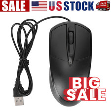 USB 2.0 Optical Wired Scroll Wheel Mouse PC Laptop Notebook Desktop Black Mice