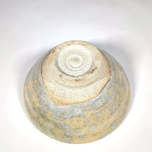 Shigaraki Ware Matcha Bowl Beige Gray Pattern Japanese Pottery Chawan Tea Cup - Picture 7 of 11